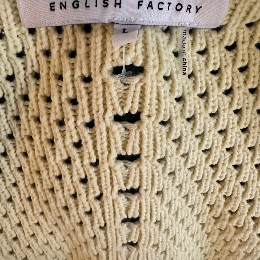 English Factory Scalloped Yellow Cardigan - Picture 3 of 3